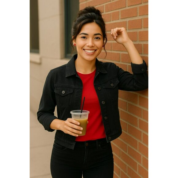 Adriano Goldschmied Robyn Womens Jacket XS Denim Button Front Stretch - Picture 13 of 13